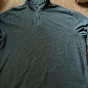Men's van Huesen heavy Green zip neck shirt sz XXL